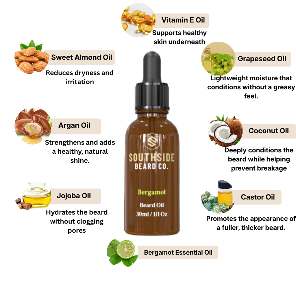 Bergamot Beard Oil | 30ml | Citrus & Floral | Non Greasy | Stops Beard Itch