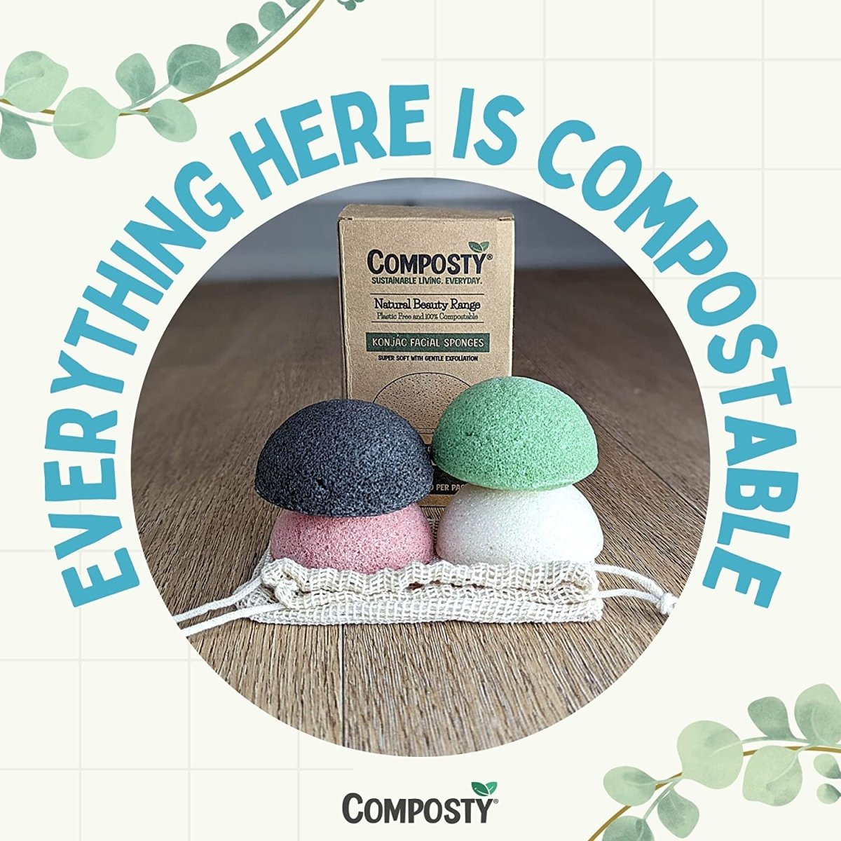 Konjac Facial Sponges – 4 Pack